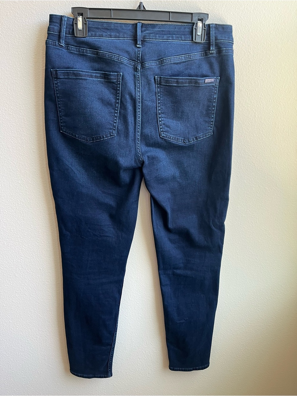 White House Black Market High-Rise Skinny Jeans with Button Fly - Dark Blue - Picture 3 of 6